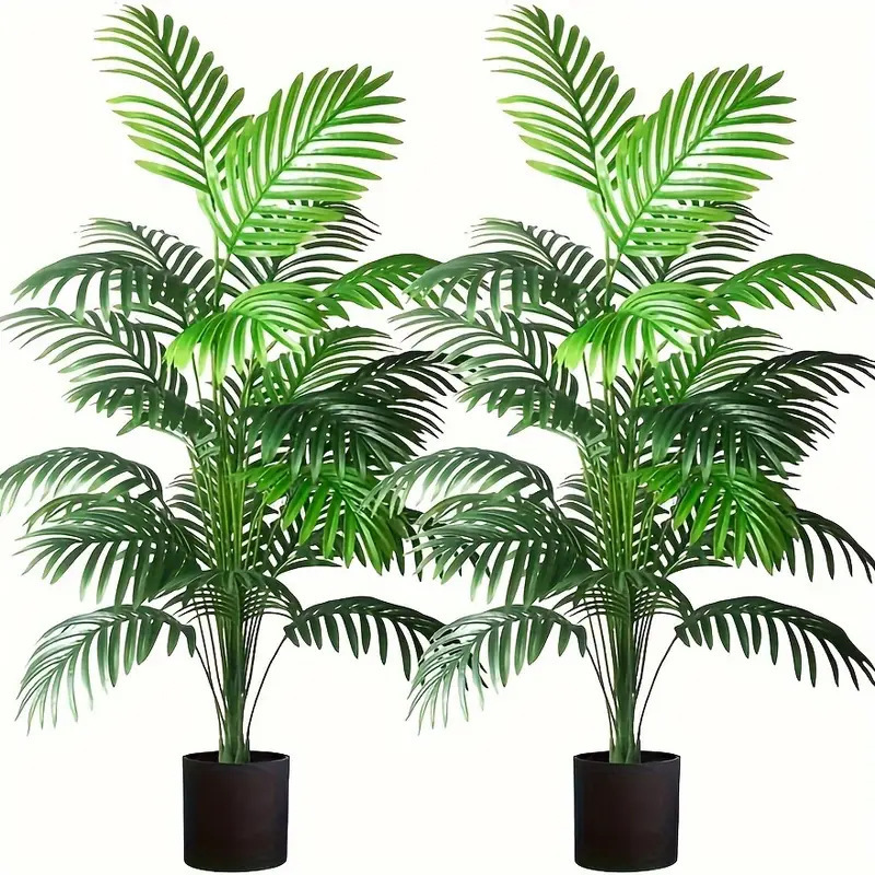 Dracaena Marginata - ต้นปาล์มอะรีกาปลอม 24 ใบ ต้นไม้ประดิษฐ์ในกระถางพลาสติกสีเขียว ต้นไม้ปลอม บอนไซ